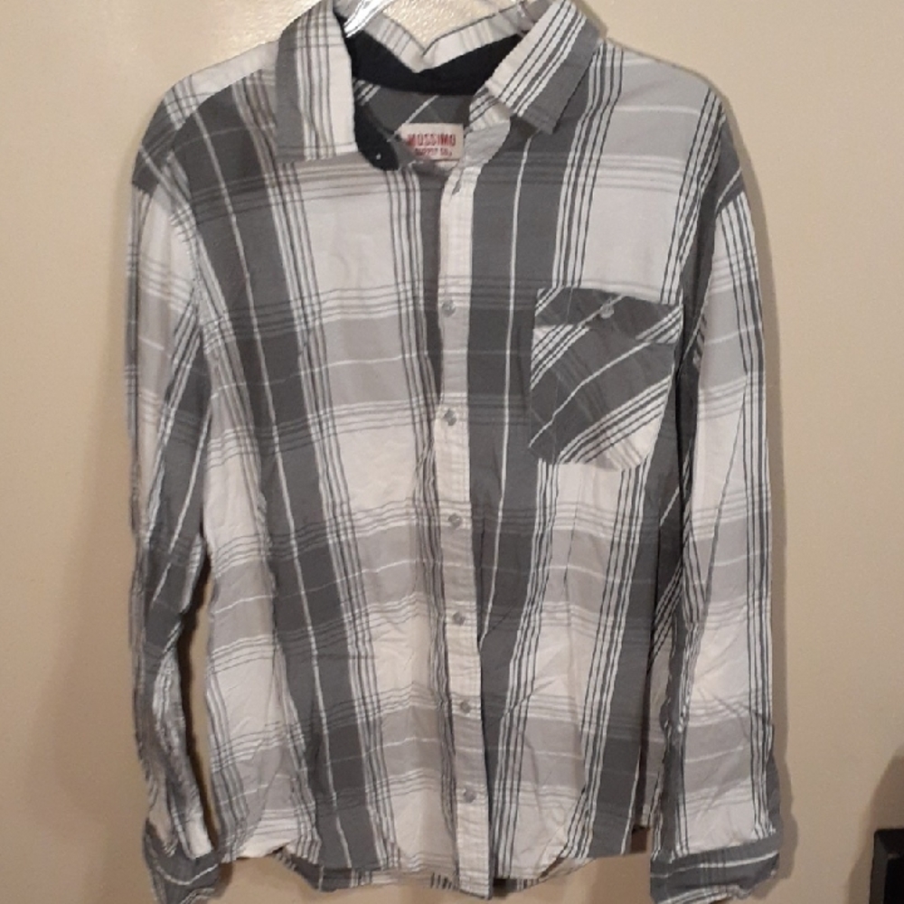 Mossimo Supply Co. Men's Black and White Checkered Shirt